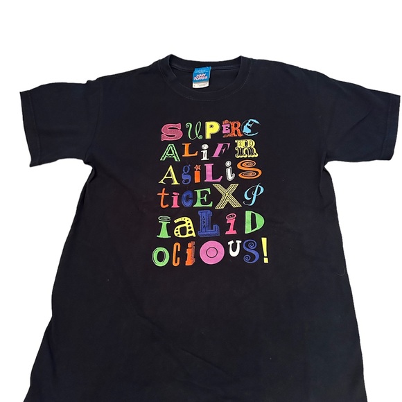 Disney Mary Poppins Supercalifragilisticexpialidocious EUC T Shirt Small - Picture 9 of 9
